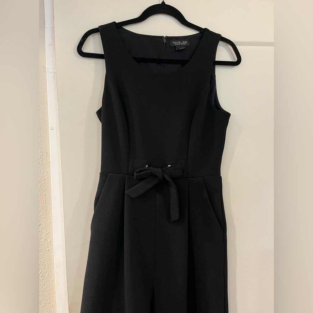 Rachel Zoe | Black Jumpsuit Cropped Tie Waist Womens Size 4 - Picture 3 of 6